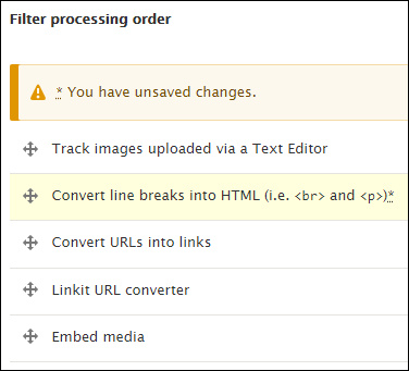 Filter processing adjuster fields