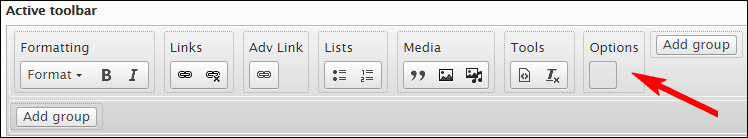 New button group added to the editor toolbar