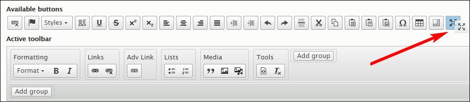 Removing a button from the editor toolbar