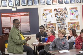 Professor and students in the classroom