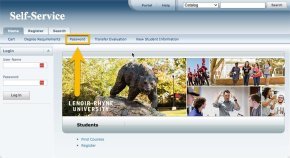 Screenshot of Self-Service homepage with the Password link highlighted