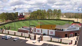 Rendering of Bears Field looking toward outfield and video scoreboard