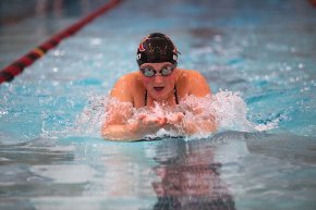 Carly Godfrey swimming in a compeition