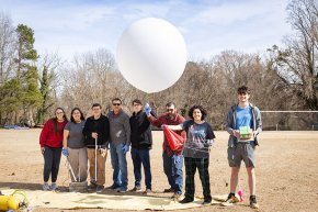 Ballooning Engineering and Rocketry team before a launch
