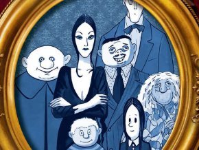 Addams Family portrait on wall